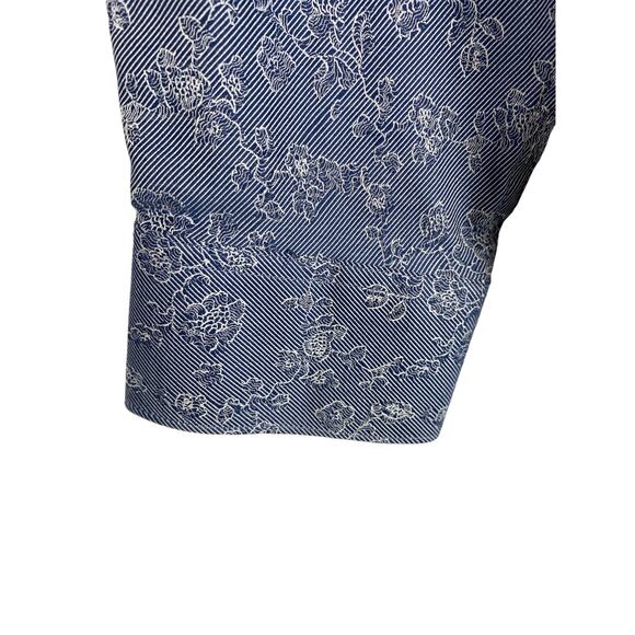 Mens Perry Ellis Blue Floral print slim fit button down Size XL - Picture 2 of 8
